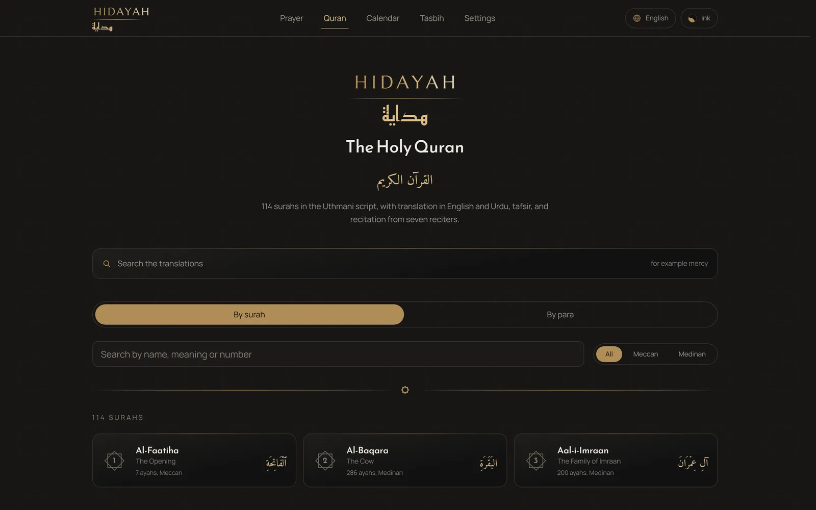 The Quran index